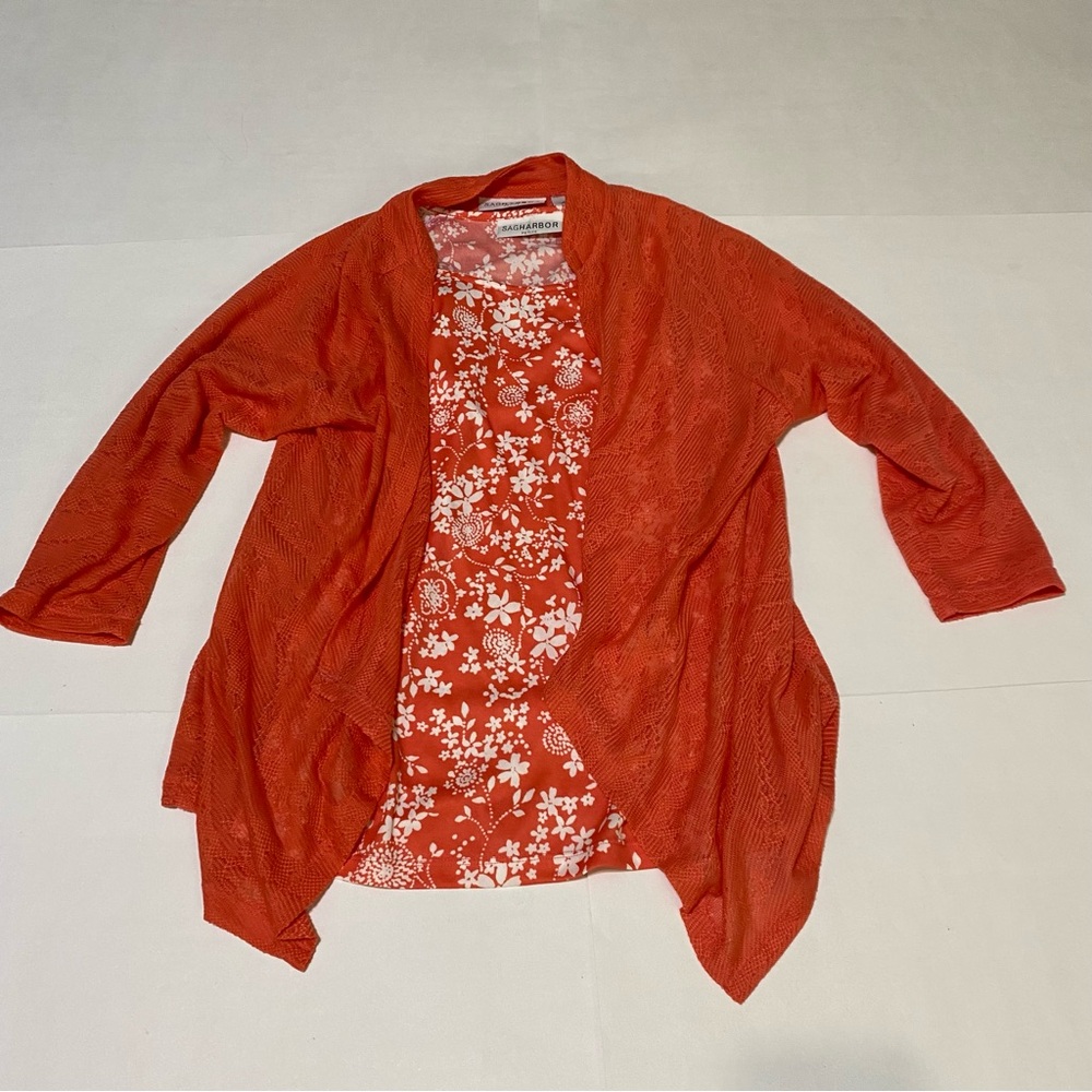 ⭐️Sag Harbor Coral Floral Two Piece Top
